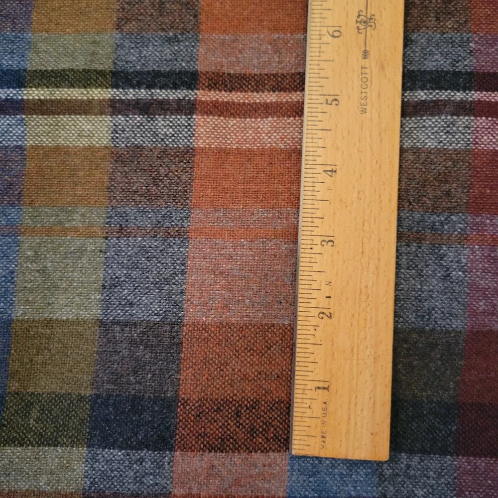 51x59 Flannel Fabric Multicolor Plaid Autumnal Crafting Textile Material Country